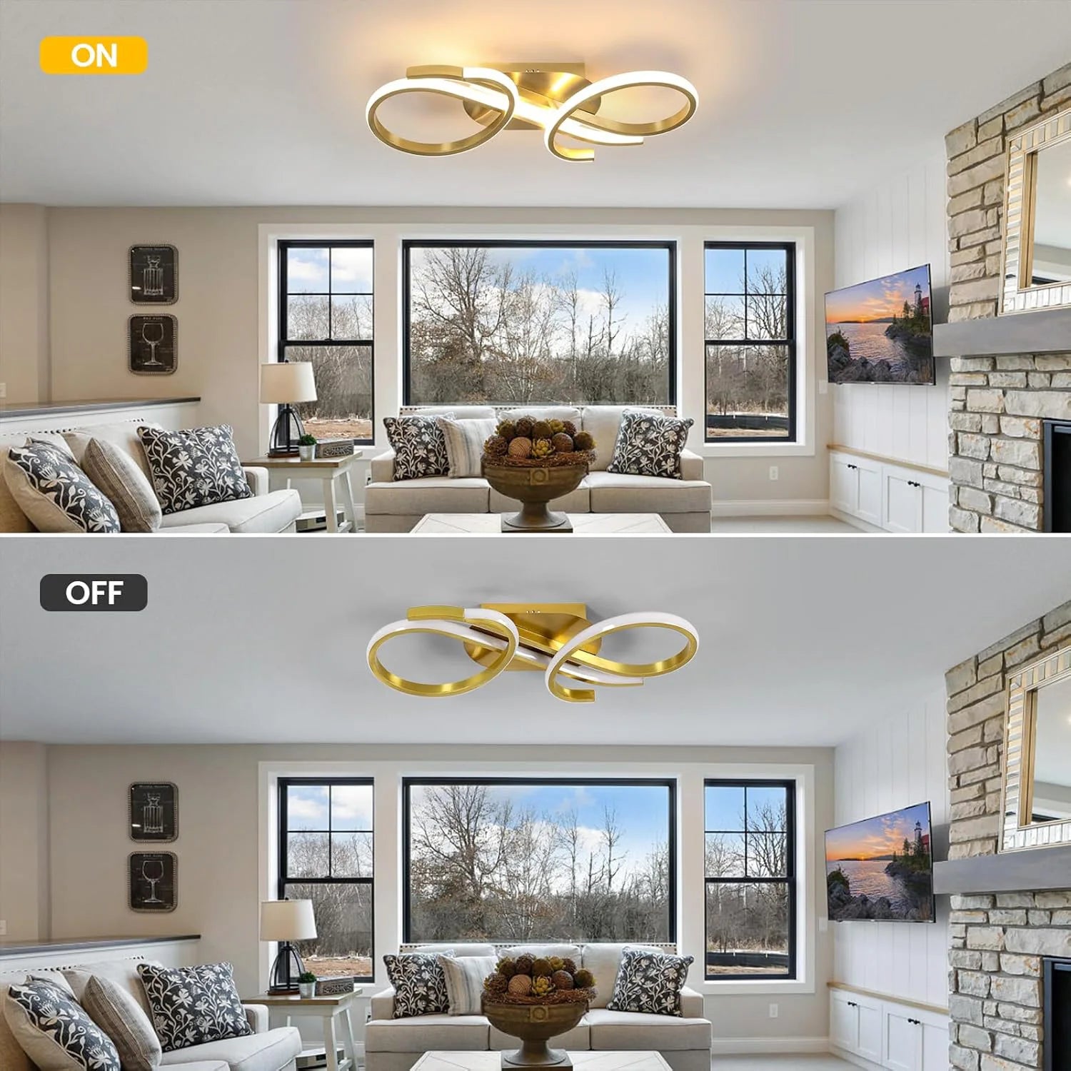 Plafon LED Moderno Cotle Gold Aura 36W