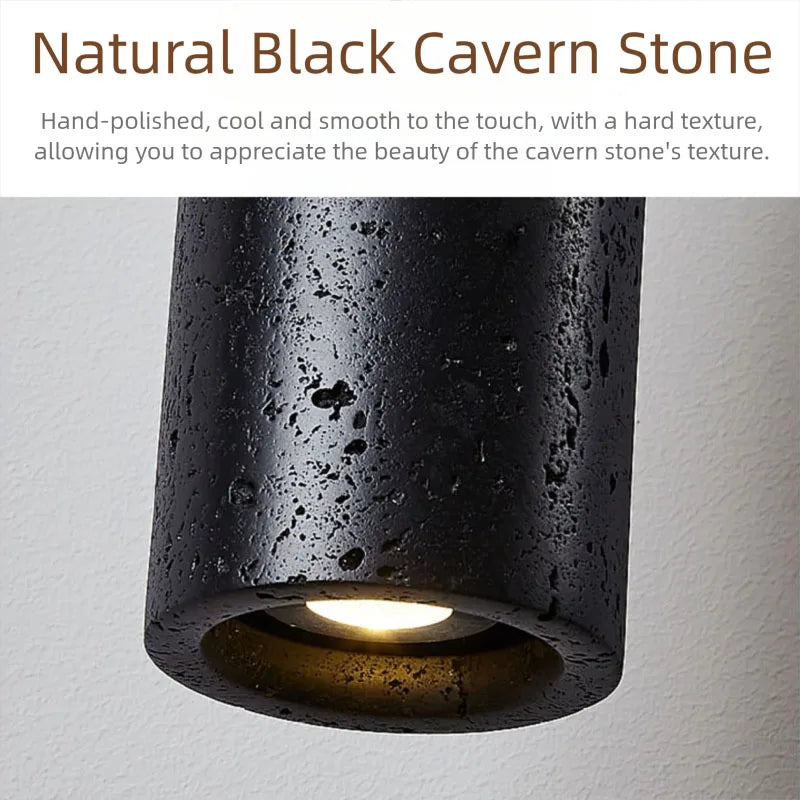 Candeeiro Pendente em Pedra Natural Cotle Stone