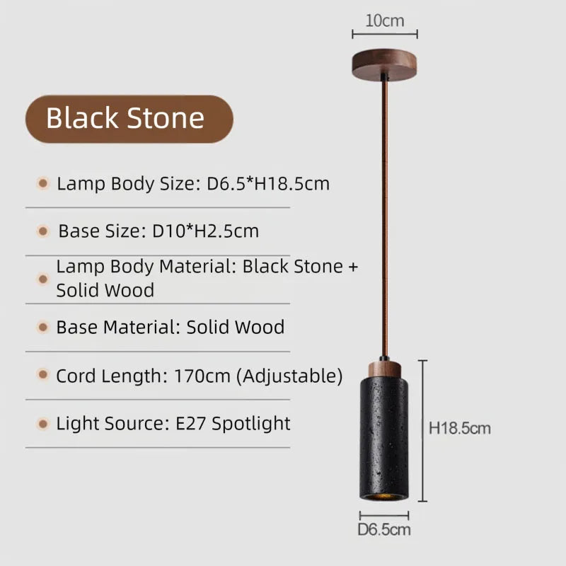 Candeeiro Pendente em Pedra Natural Cotle Stone