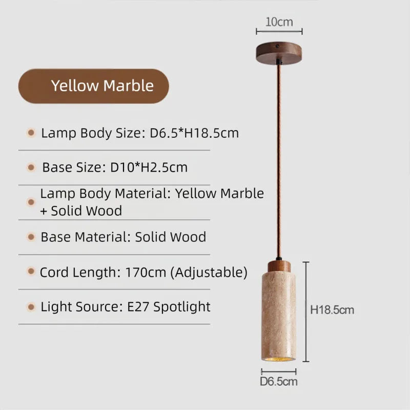 Candeeiro Pendente em Pedra Natural Cotle Stone