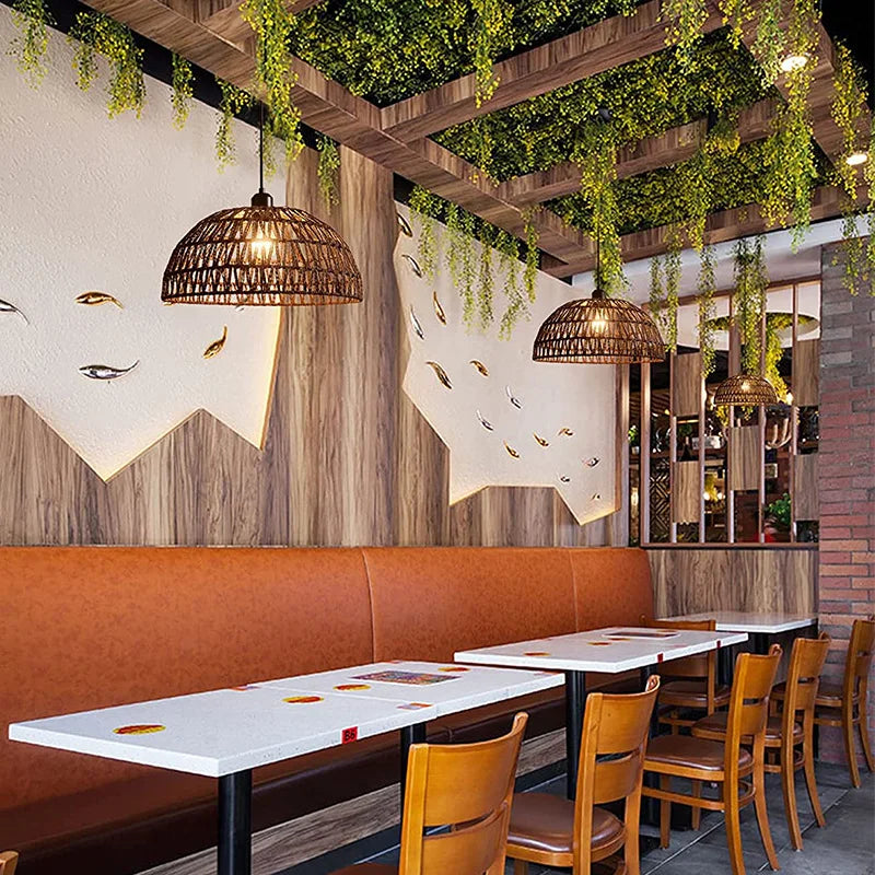 Candeeiro Pendente em Vime Cotle Kyoto